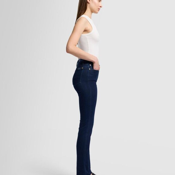 7 FOR ALL MANKIND KIMMIE STRAIGHT LEG BLUE JEANS - Picture 4 of 5